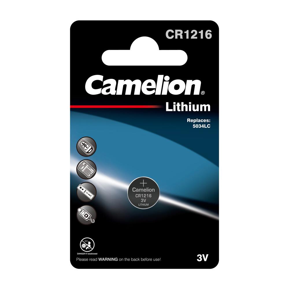 Camelion Batería de botón de litio CR1216 de 3 V