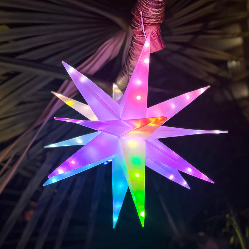 Luz de estrella que cambia de color en 3D | Interior y exterior (dos tamaños disponibles)