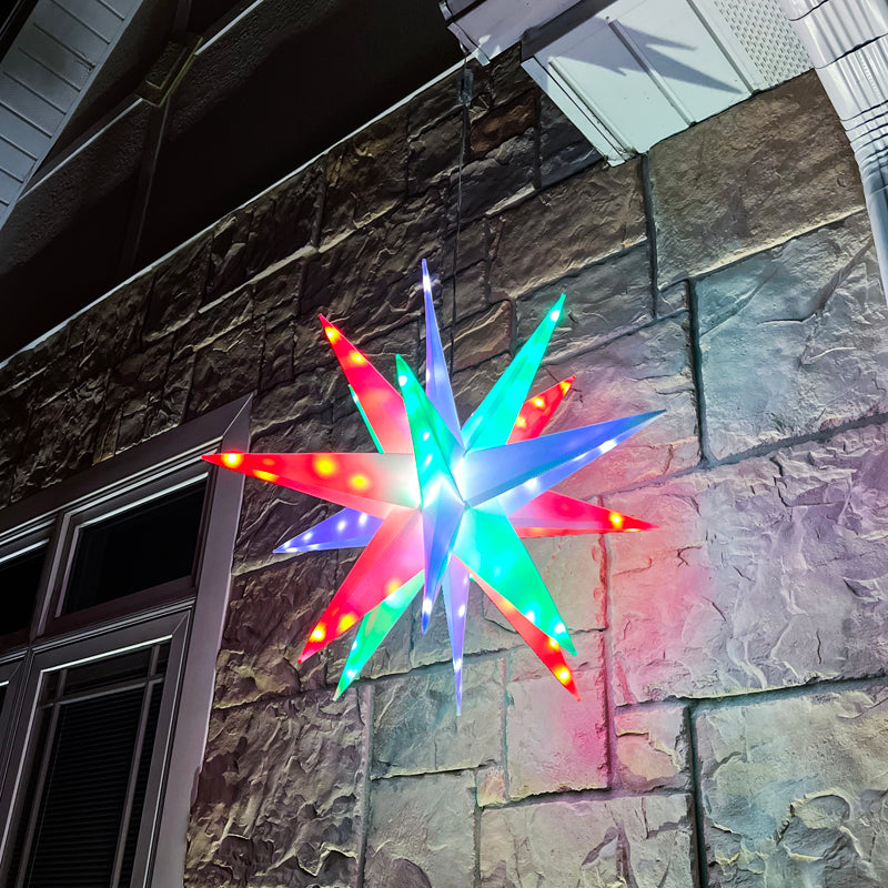Luz de estrella que cambia de color en 3D | Interior y exterior (dos tamaños disponibles)