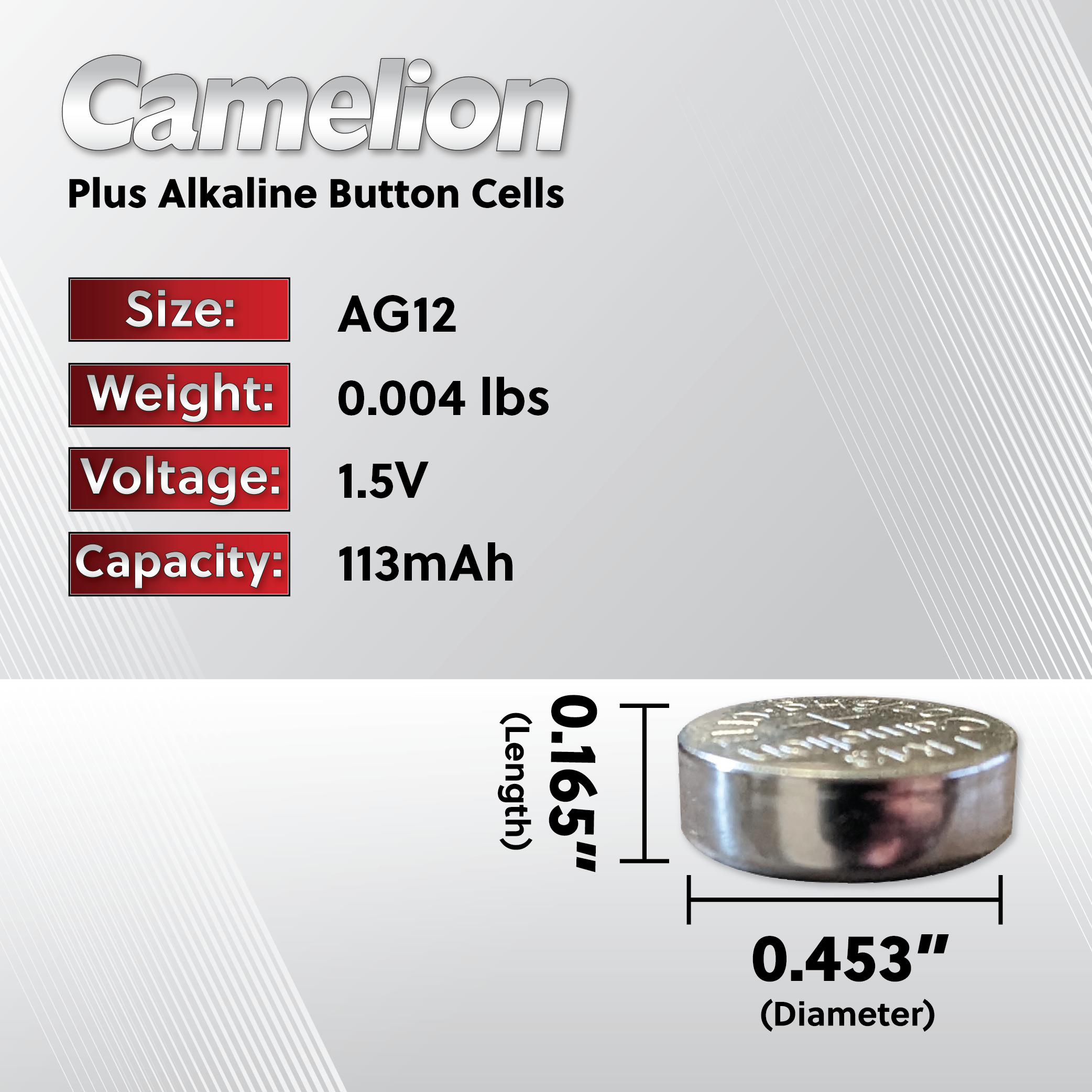 Camelion Batería de botón AG12 / 385 / LR43 de 1,5 V (dos opciones de embalaje)