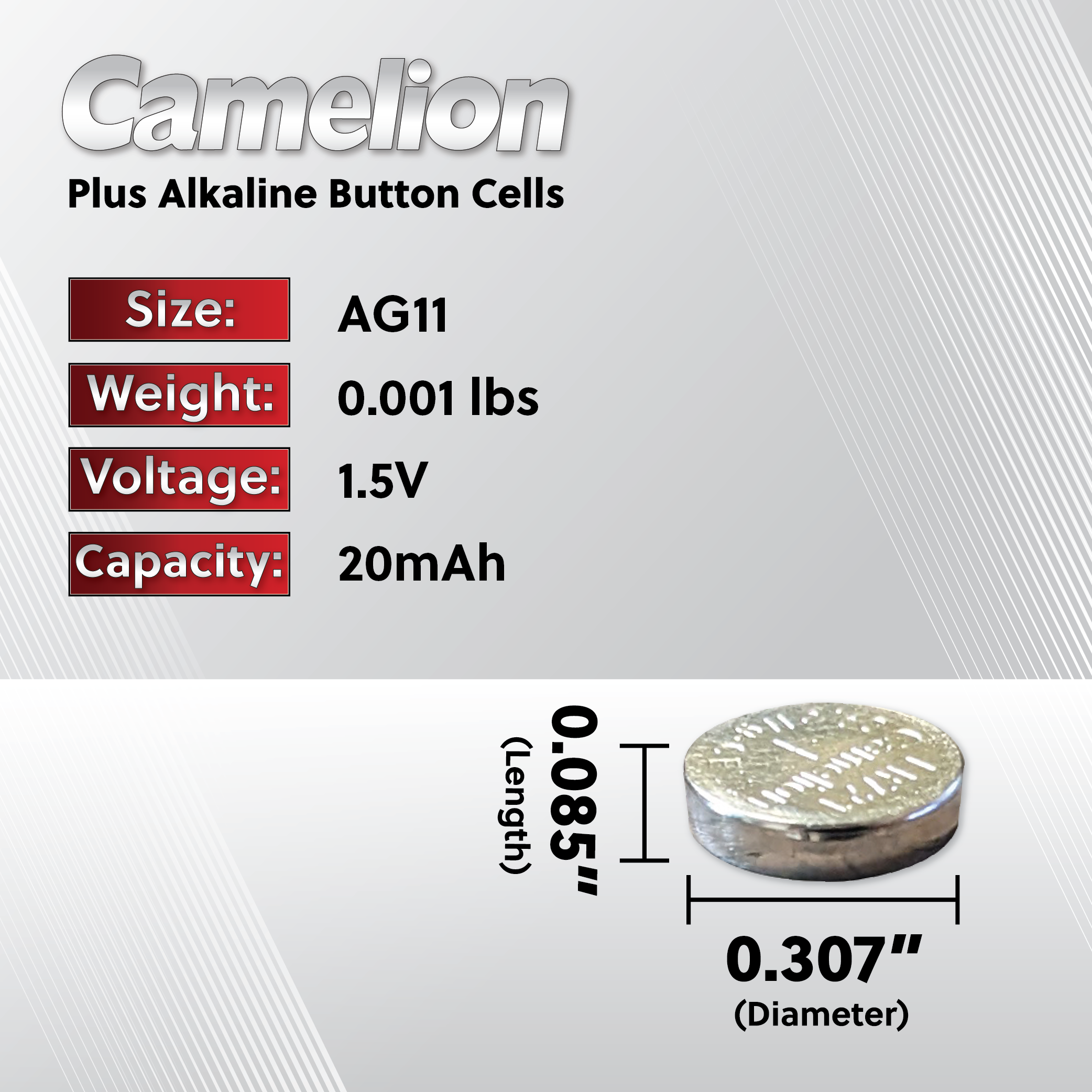 Camelion Batería de botón AG11 / 362 / LR721 de 1,5 V (dos opciones de embalaje)