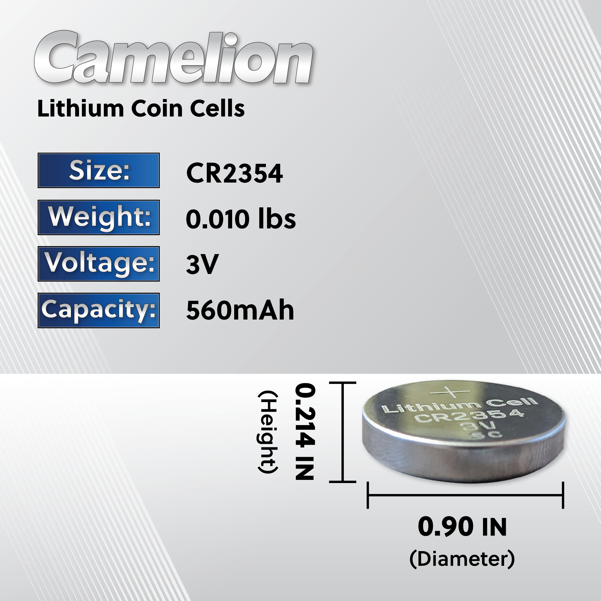 Camelion CR2354 CR 2354 | Batería de botón de botón de botón de litio de 3 voltios